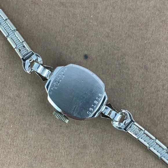Vintage Bulova Diamond Watch 23 Jewel MVT.10K White Gold Filled Spinel Bracelet - Picture 7 of 7